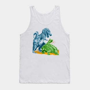 Ankylosaurus tail slapping Tyrannosaurus Rex Tank Top